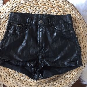 Faux Leather High Waisted Shorts